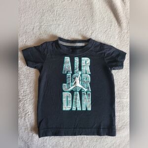 Jordan Kids Black Tee with Teal Accents